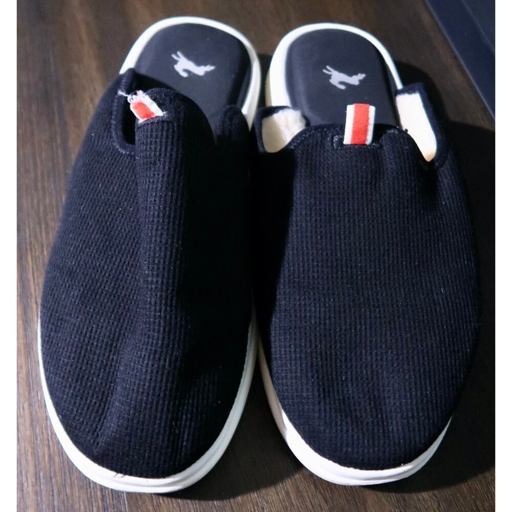Lusso Cloud Pelli Mens 13‎ Waffle Knit Black/white Slipper/mule style90403